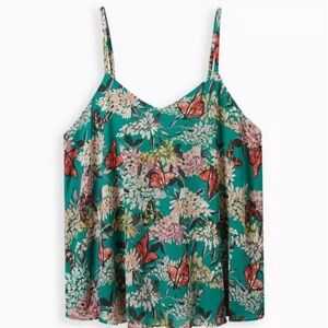 TORRID Sophie Swing Cami Tank Blouse Top Plus Size 2X Floral Feminine Butterfly